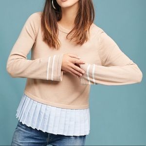 Anthropologie Moth Boat Neck Peplum Pullover